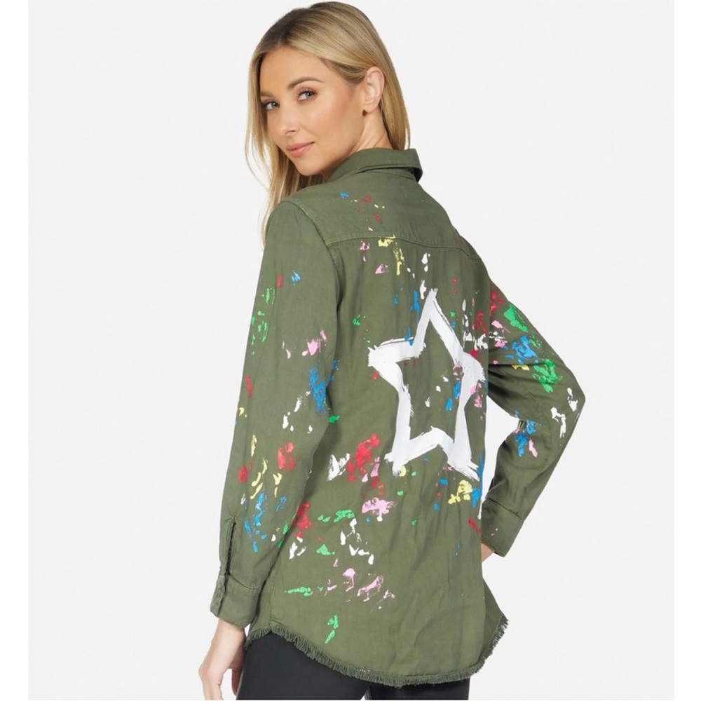 Lauren Moshi Sloane Airbrush Star Button Down, Size XS